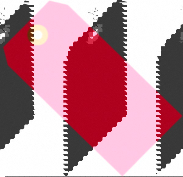 Blank Tag: 4-3/4'' High, Red, Vinyl